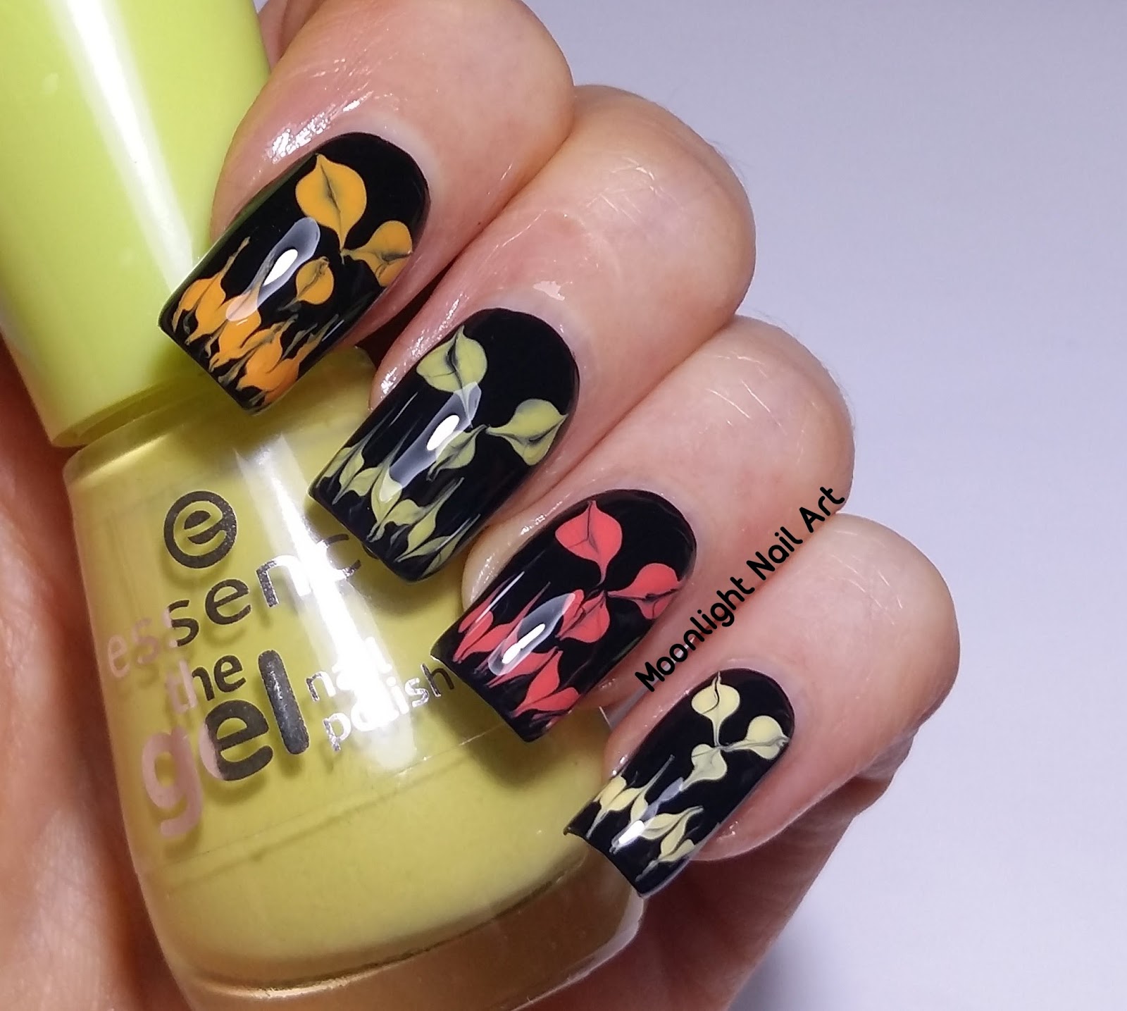 Drag Marble Halloween Spooky Pumpkin Nail Design Video Tutorial