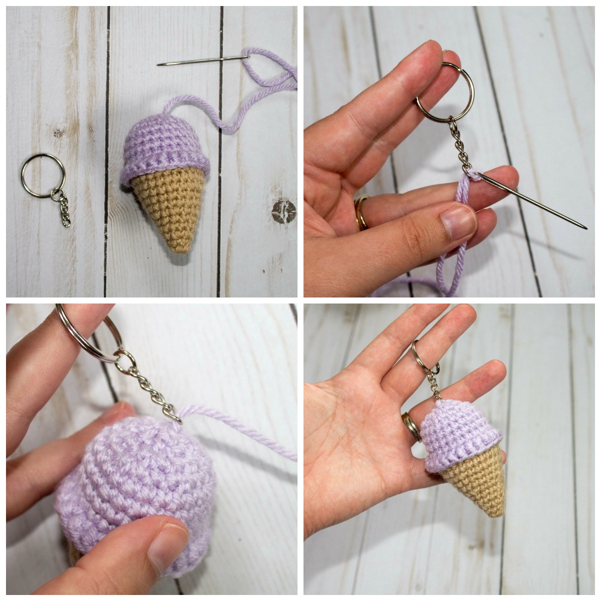 Free Crochet Keychain Pattern Ice Cream Cone