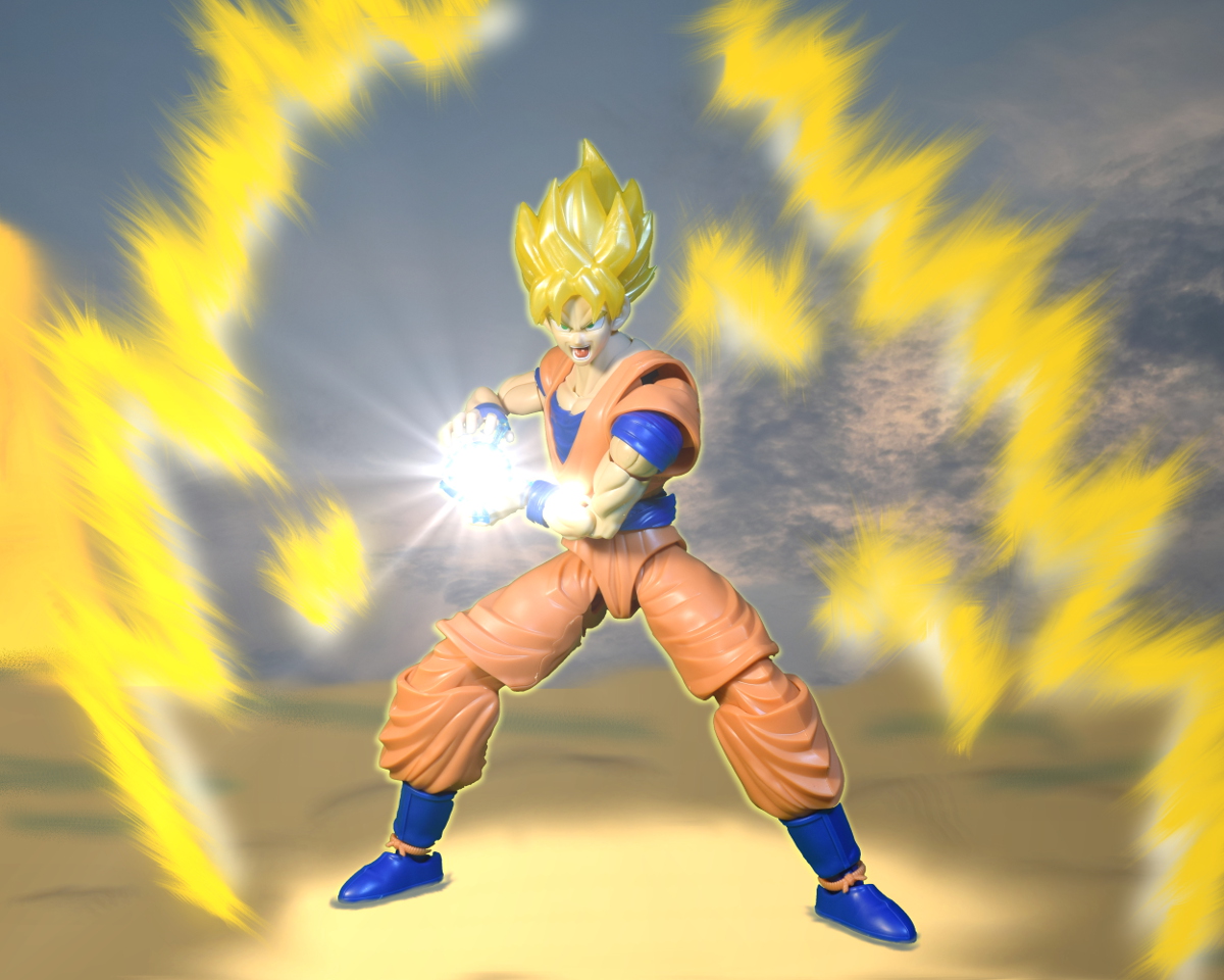 Demoniacal Fit SH Figuarts Custom Super Saiyan Goku Head Repainted.(Cell  Saga)