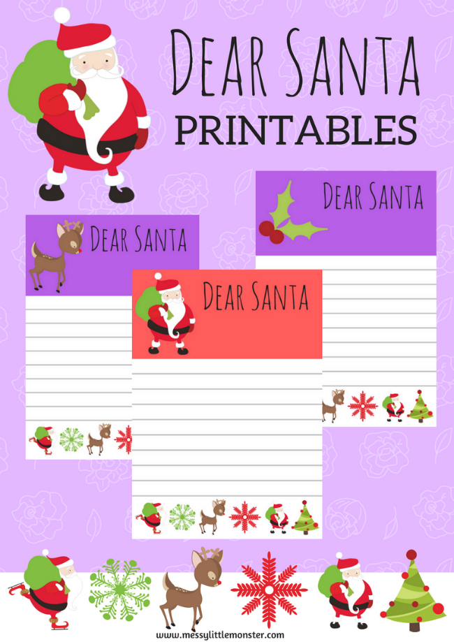 Dear santa writing paper
