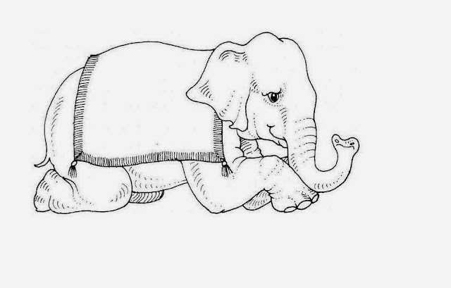 Elephant Cartoone Colour Drawing HD Wallpaper