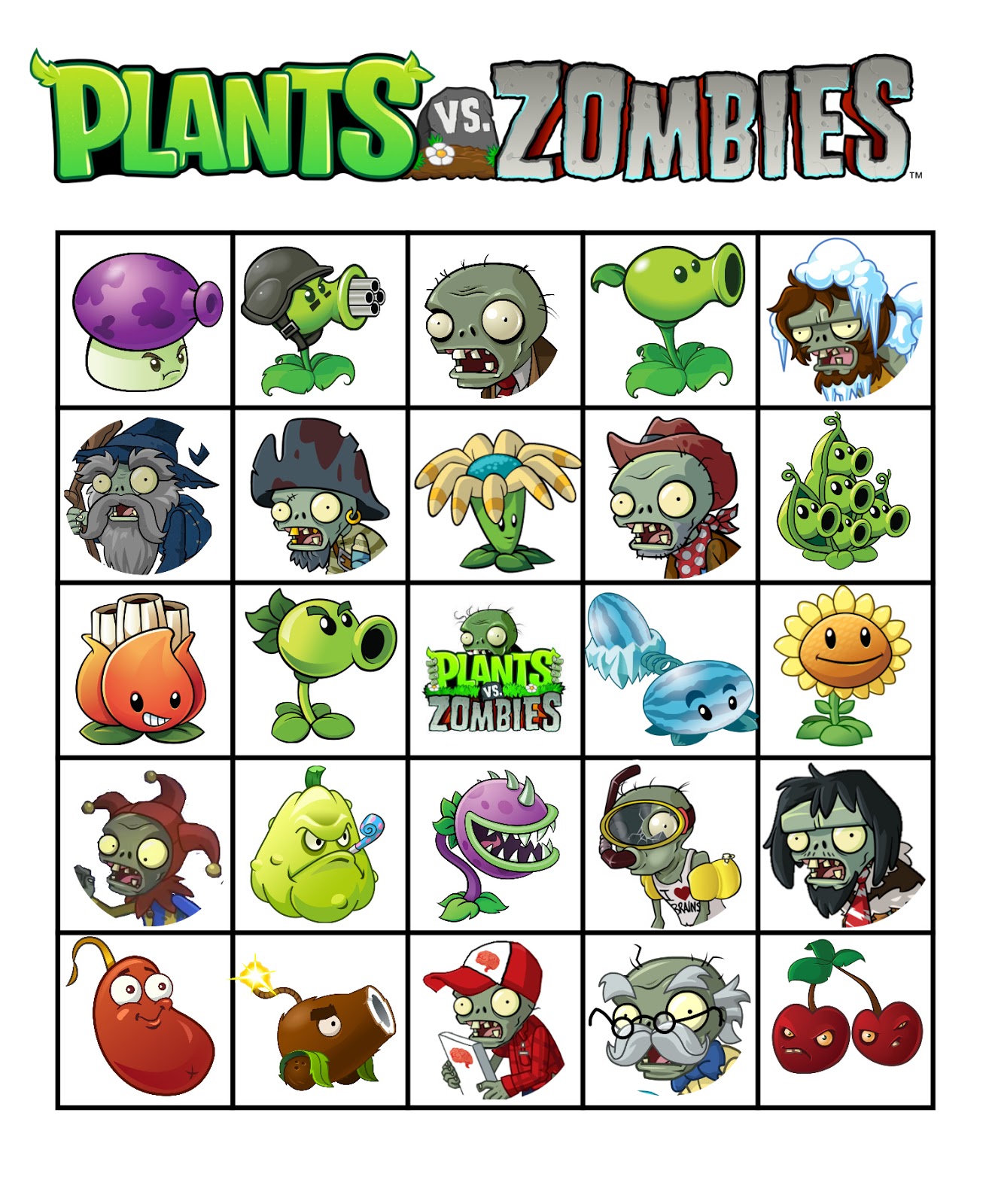 Musings of an Average Mom Plants vs. Zombies bingo