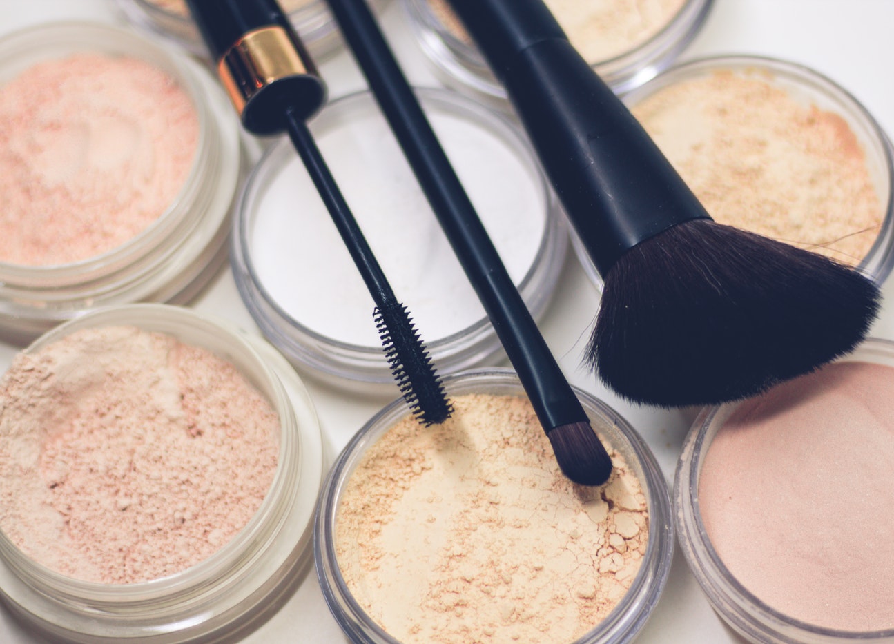 close-up of makeup powder