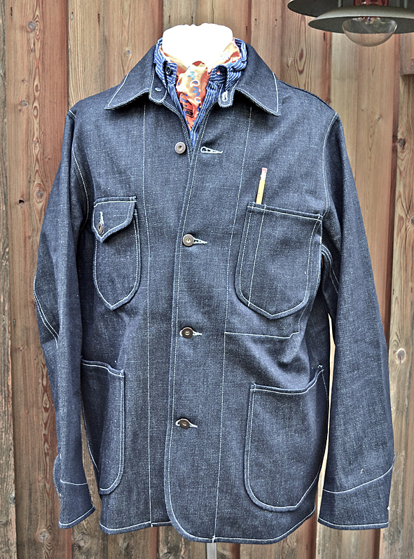 raw denim chore coat