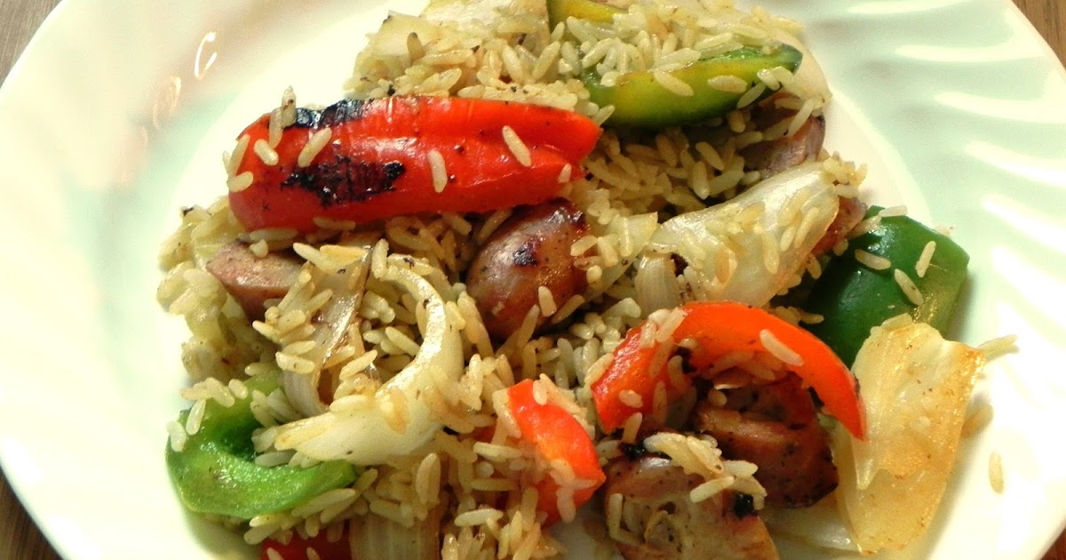 The Iowa Housewife Sausage with Peppers, Onions and Rice