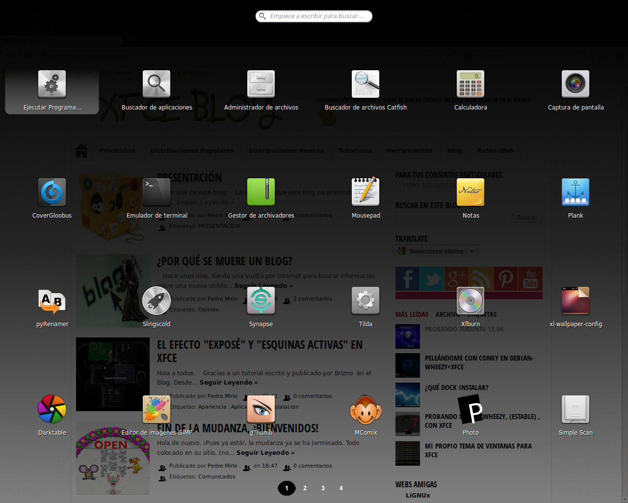 SLINGSCOLD Y SLINGSHOT, MENÚS A LO GNOME EN XFCE XFCEBLOG