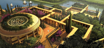 Una representación muy moderna de los jardines de Babilonia. Una representación muy moderna de los jardines de Babilonia.