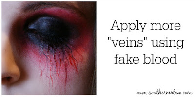 Apply more Veins Using Fake Blood - Zombie Makeup Tutorial Halloween Face Painting
