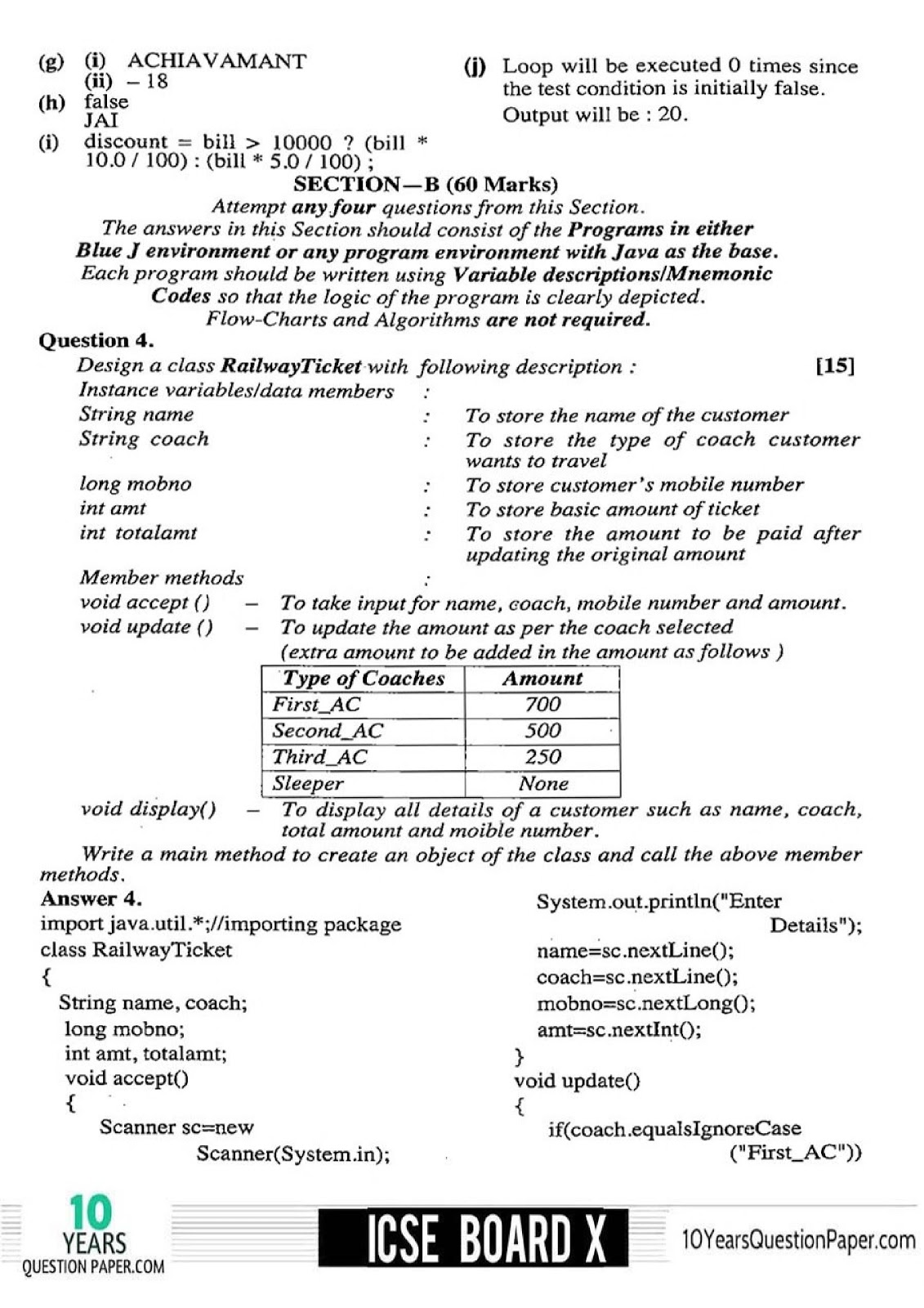 Computer Application ICSE 2017-2018 computer question paper for Class X Computer Application 2018 Solved ICSE board class 10 Question Paper