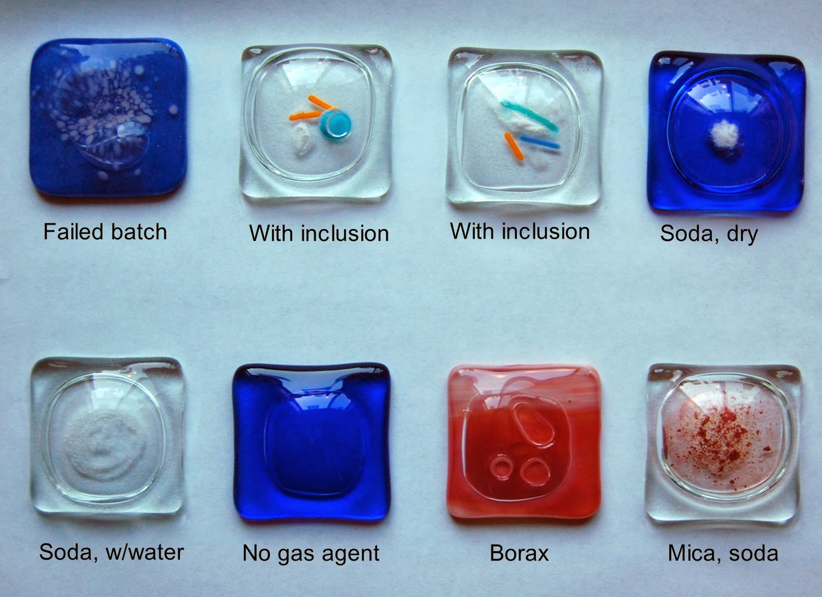 Samples of different bubble experiments