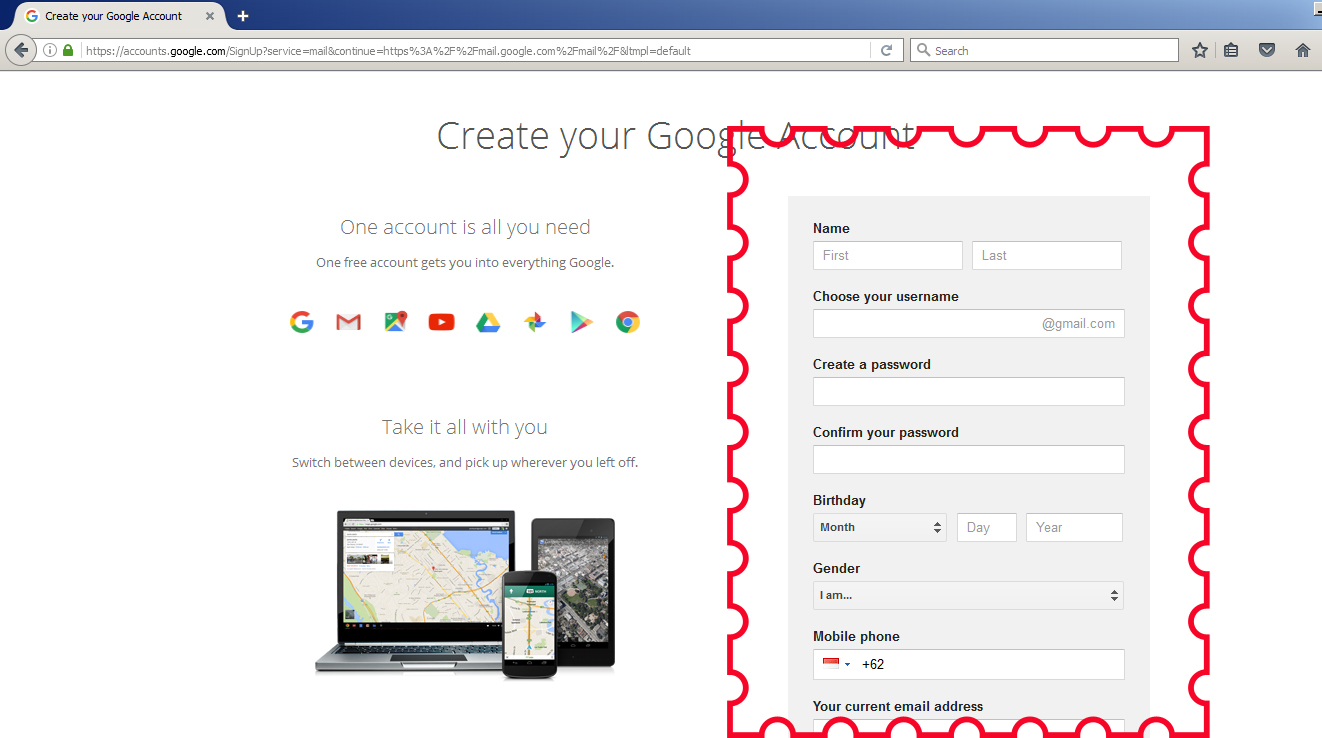 Cara Daftar Gmail (google mail) Beserta Contoh Gambar