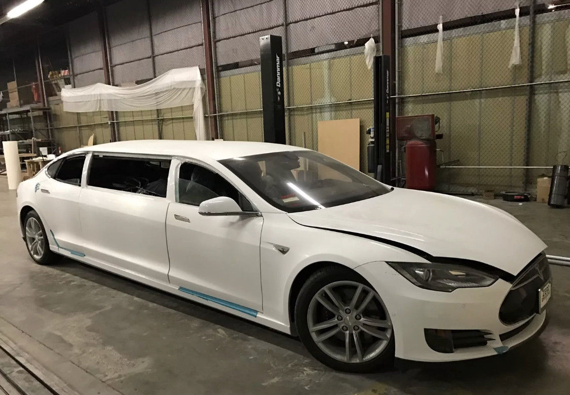 worlds first tesla model s limo selling