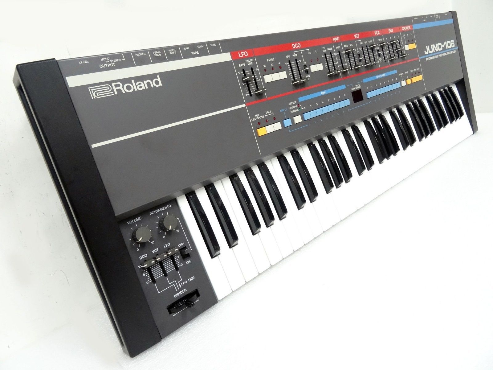 MATRIXSYNTH Roland JUNO106 Vintage Analog Synth Pro Serviced w/ Foot Pedal SN 476195