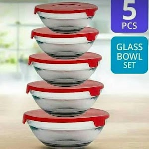 Mangkuk Kaca 5 Pcs - Multiwarna Mangkuk Kaca 5 Pcs - Multiwarna