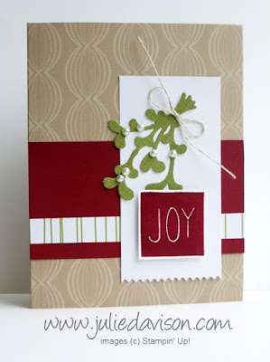 November 2015 Paper Pumpkin Alternative Ideas - Mistletoe & Holly Cards + Fry Box for Christmas #stampinup www.juliedavison.com