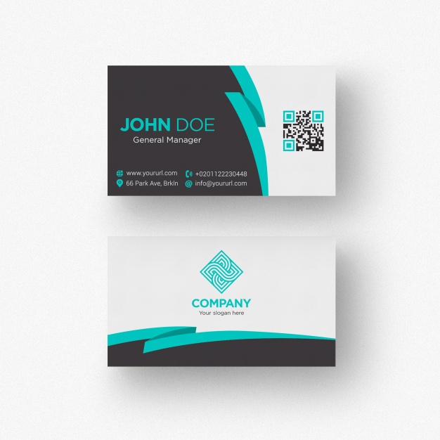 Download Template Desain Kartu Nama Hitam Putih Kartu Dengan Detail Aquamarine Psd Sinau Desain PSD Mockup Templates