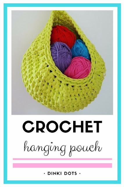 Wanting to make easy crochet projects with thick and chunky yarn?  Check out Supersize Crochet, a great book of fun patterns!  Click to see the t-shirt yarn hanging pouch I made!