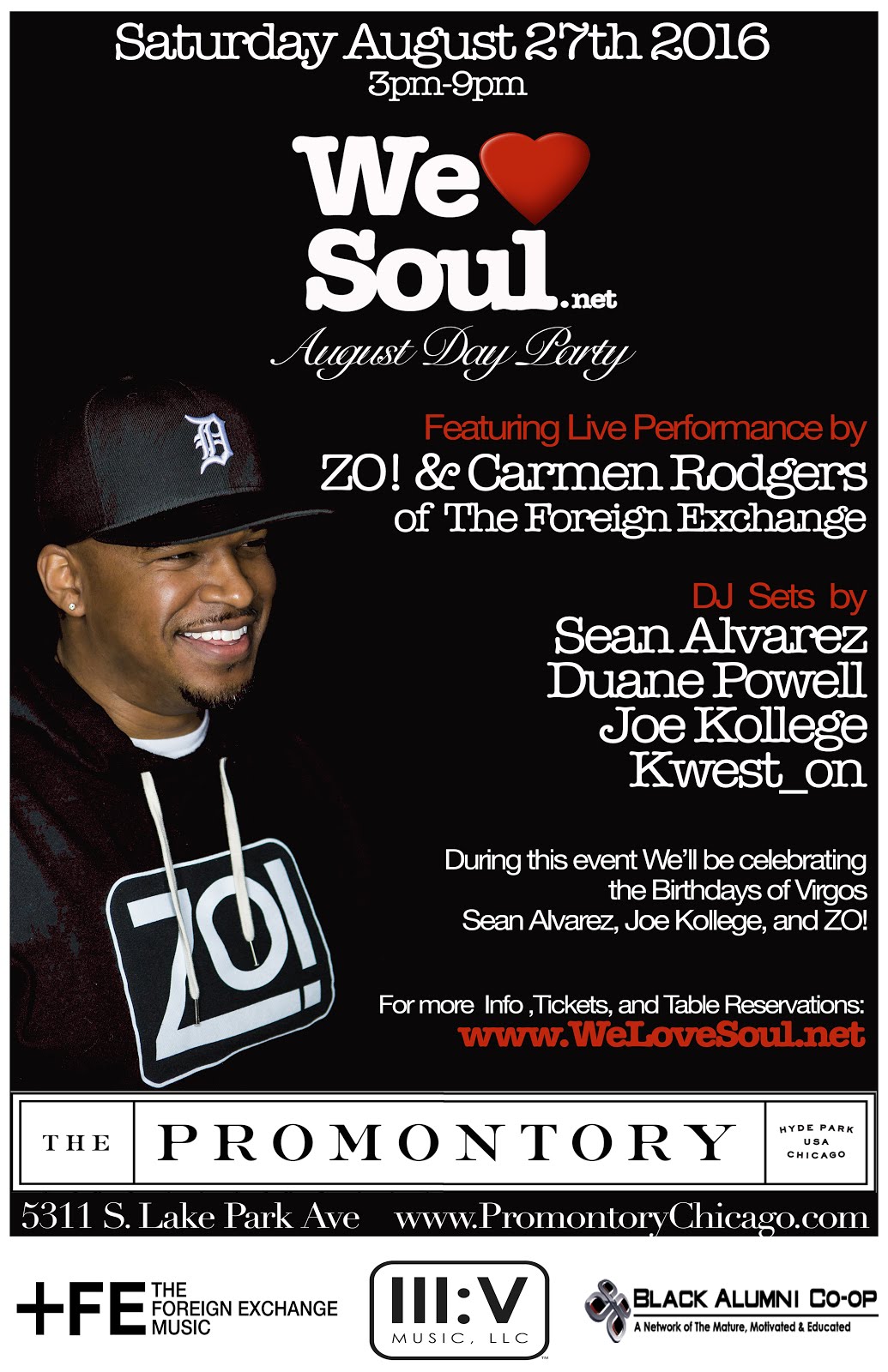 Sat Aug. 27th: We Love Soul August Day Party feat. ZO! & Carmen Rodgers LIVE!!!