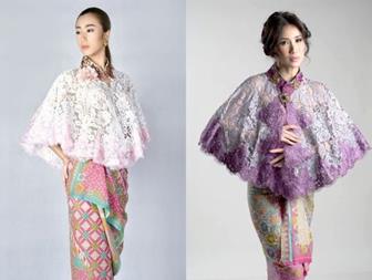 Model Baju Batik Kombinasi Brokat Pendek