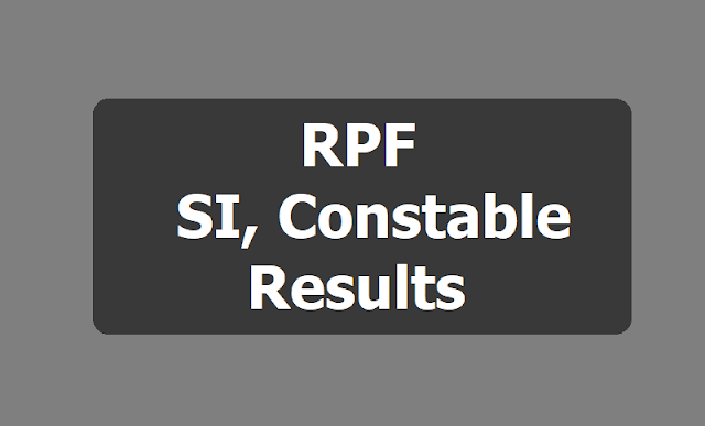 RPF SI, Constable Results 2019 for RPF Group E and F Posts RPF SI, Constable Results