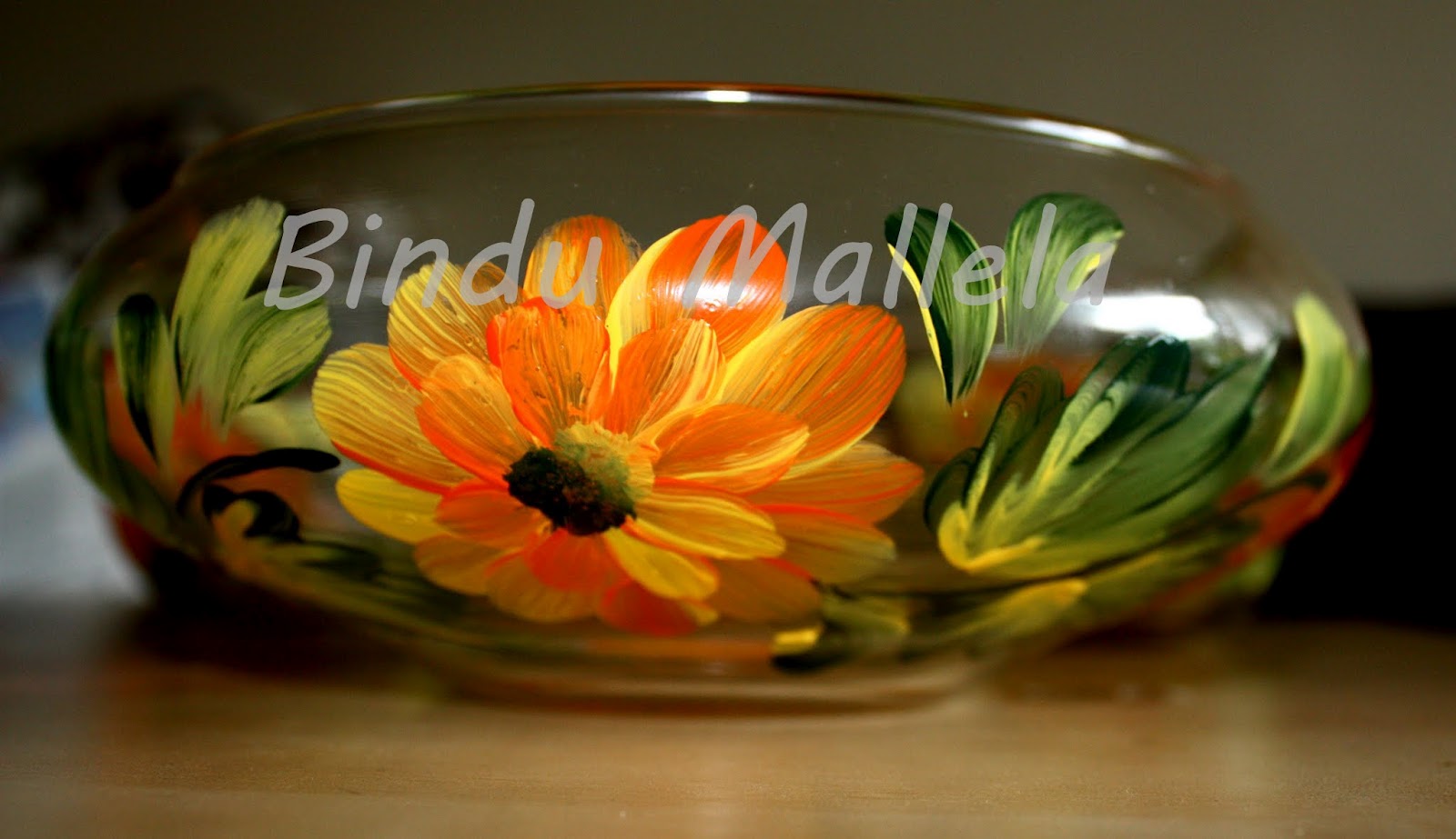 crazy for colors! Hand painted glass bowls......