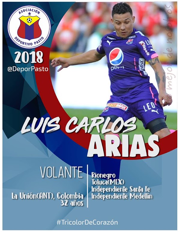 Oficial: Deportivo Pasto, llega Luis Carlos Arias