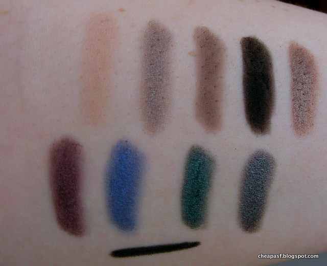 Swatches of MUA Smokin Eyeshadow palette (natural light) Swatches of MUA Smokin Eyeshadow palette (natural light)
