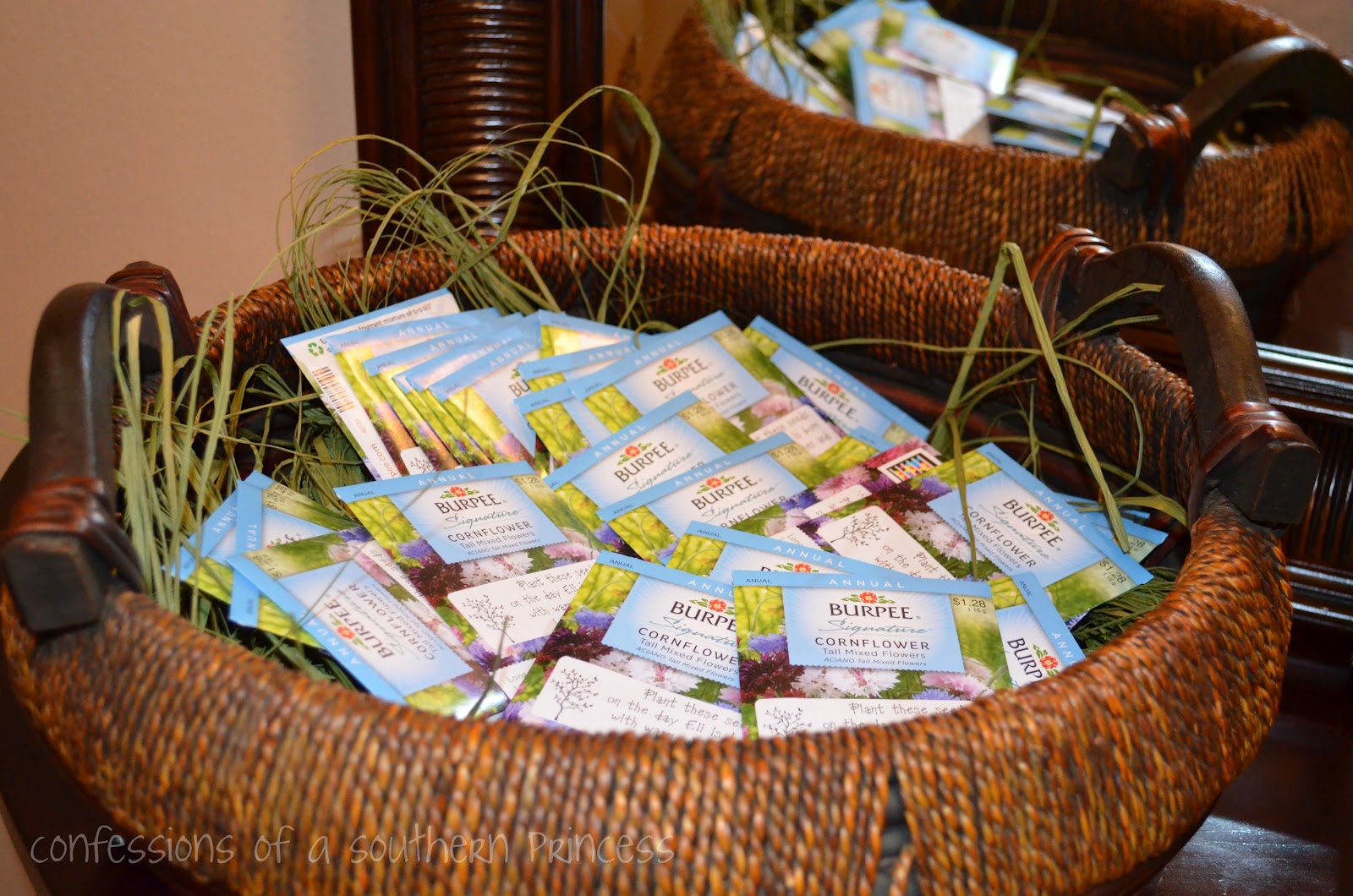 Party favors...seeds for the guests to plant.