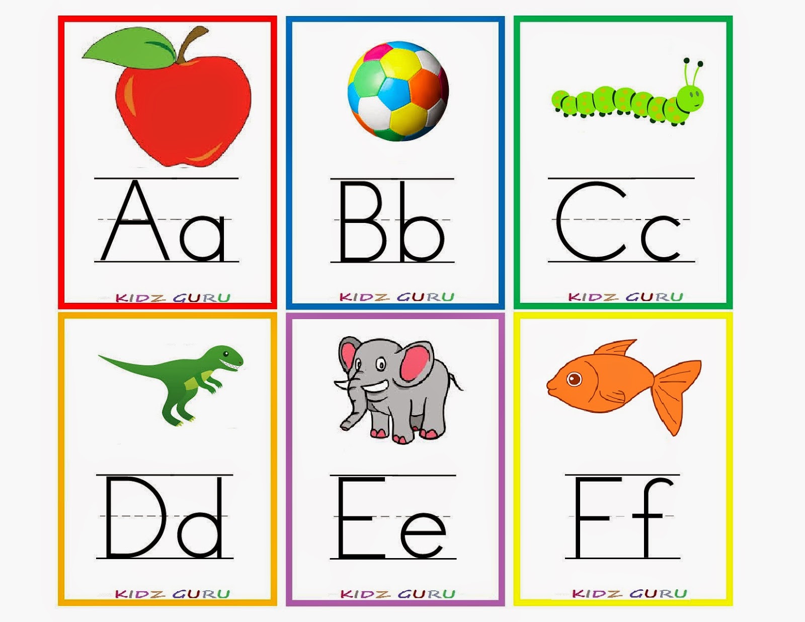 Kindergarten Worksheets: Printable Worksheets - Alphabet flash cards