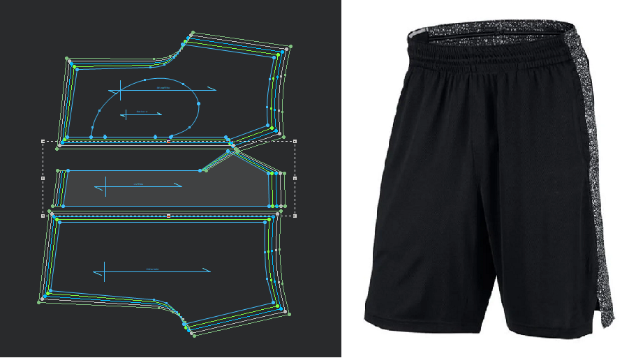 Moldes patrones short basketball NBA, Pantalones cortos