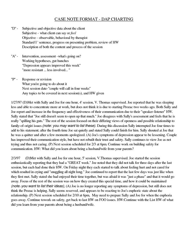 progress note template for mental health counselors
