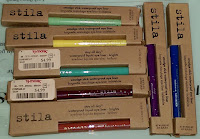 Stila smudge stick waterproof eyeliner stay all day eye liner brights swatches mint violet canary amber blue