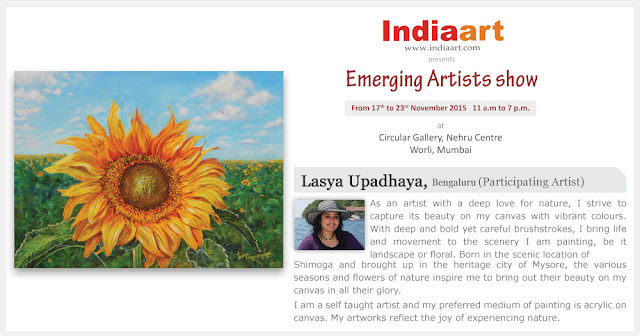 Artist Statement by Lasya Upadhyaya - part of Emerging Artists show by Indiaart.com