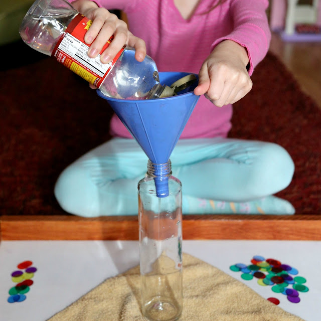 Rainbow Polka Dot Discovery Bottle Still Playing School