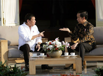 President Rodrigo Duterte, left, and President Joko Widodo.