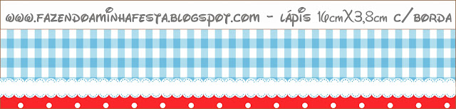 Cuadros Celestes, Rojo y Lunares Blancos: Etiquetas para Candy Bar para Imprimir Gratis.