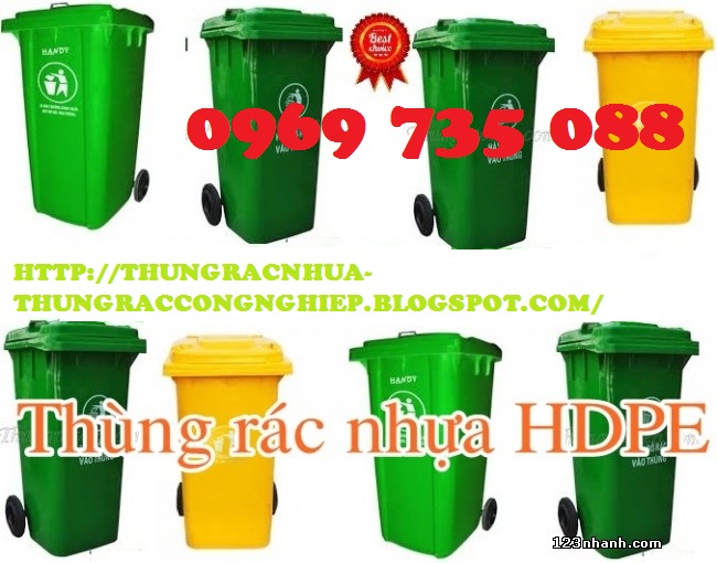 Nhà bán sỉ-lẻ, PP thùng rác nhựa 50L, 60L, 120L, 240L, 660L, 1000L, 1100L giá rẻ TPHCM