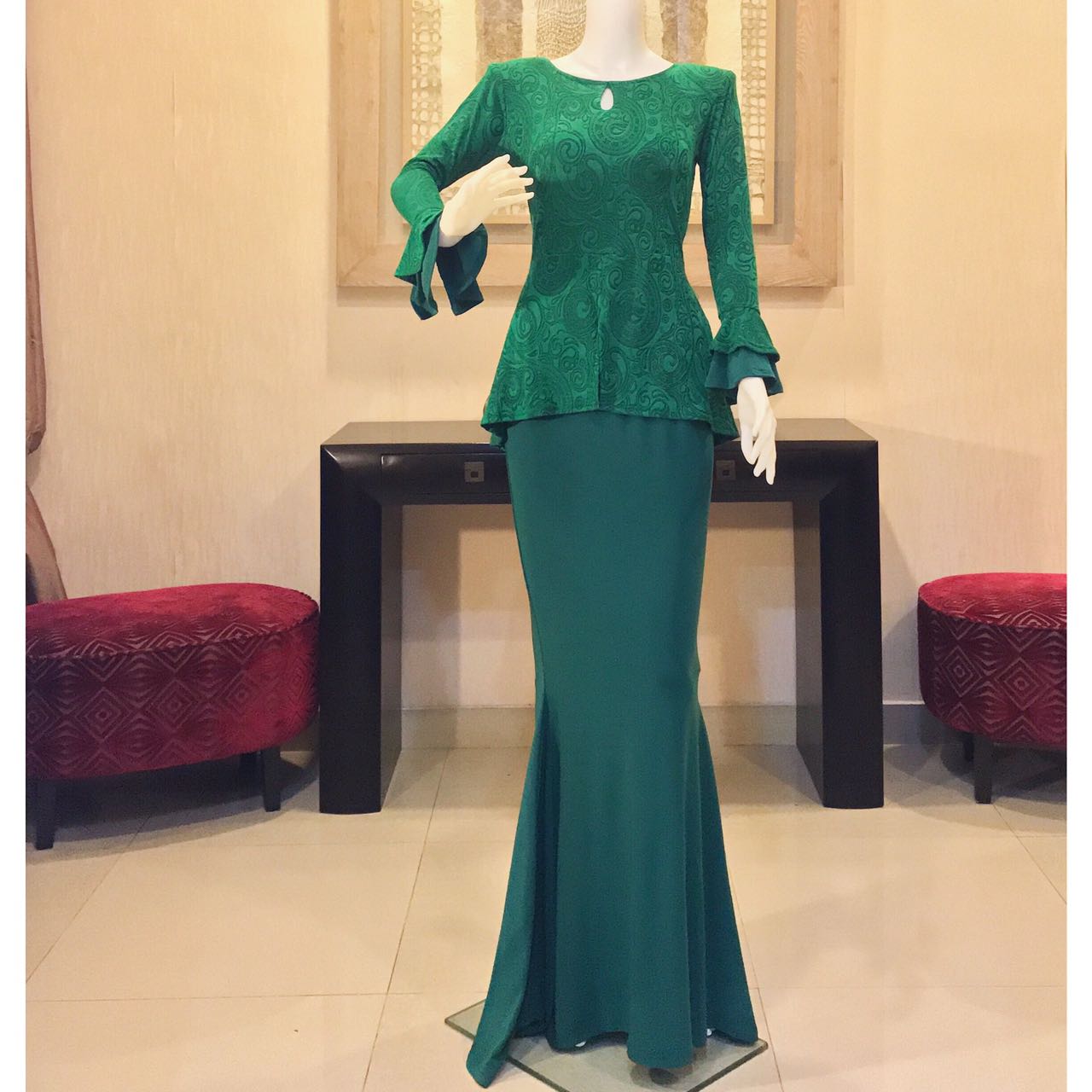 baju kurung peplum plus size