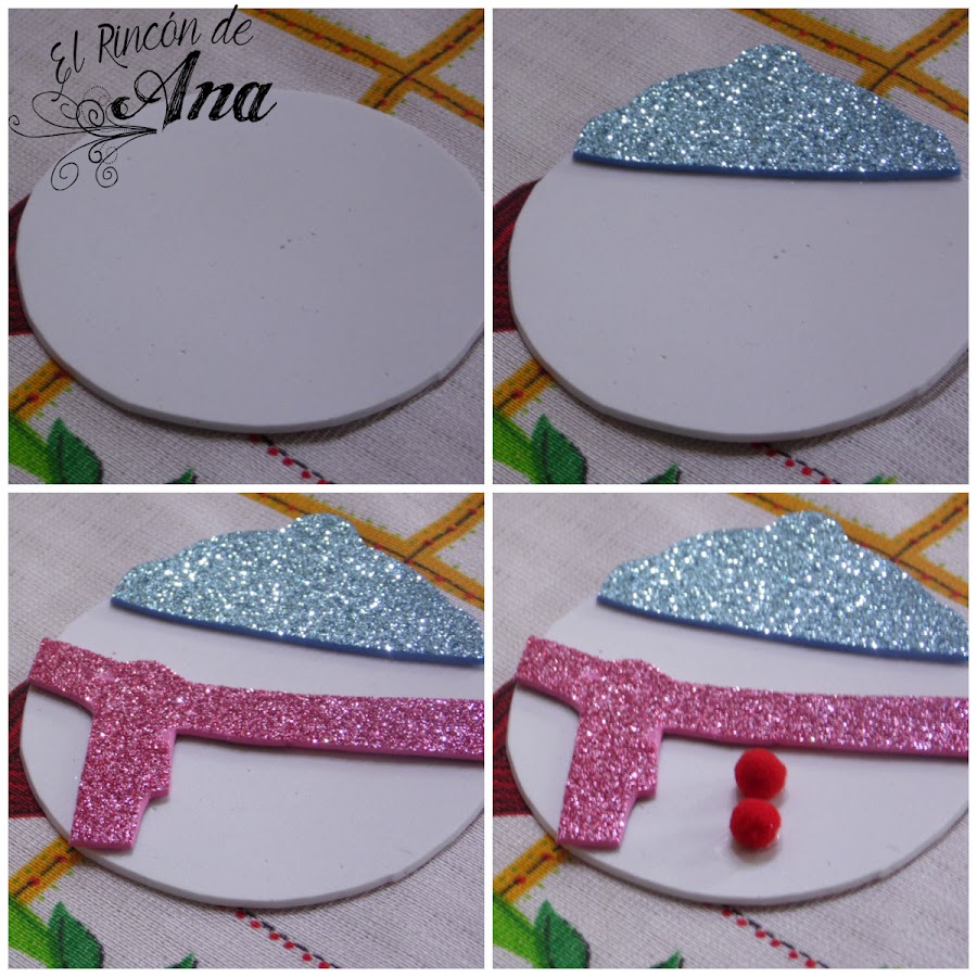 Adornos para el árbol de navidad con goma eva