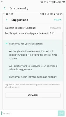 Samsung Galaxy S7 Update Android 7.1.1 Nougat