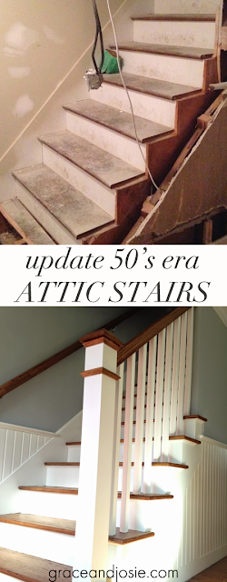 50's era attic stair update