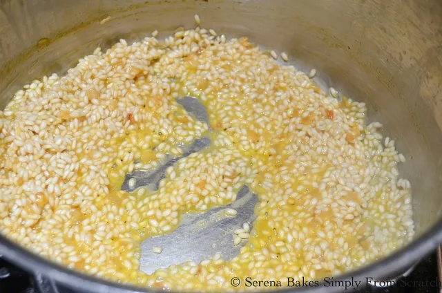 Seafood Risotto recipe stir until stock is absorbed from Serena Bakes Simply From Scratch.