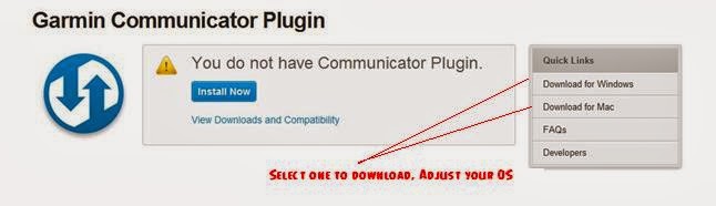 Garmin communicator plugin not detected