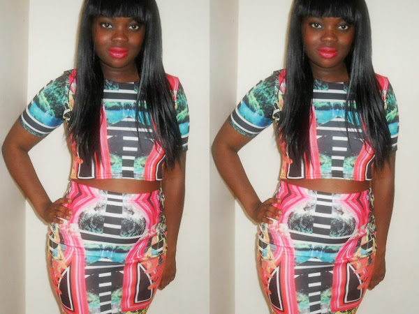 OOTD| BEYONCE TWO PIECE AZTEC SKIRT AND CROP TOP FROM FD AVENUE