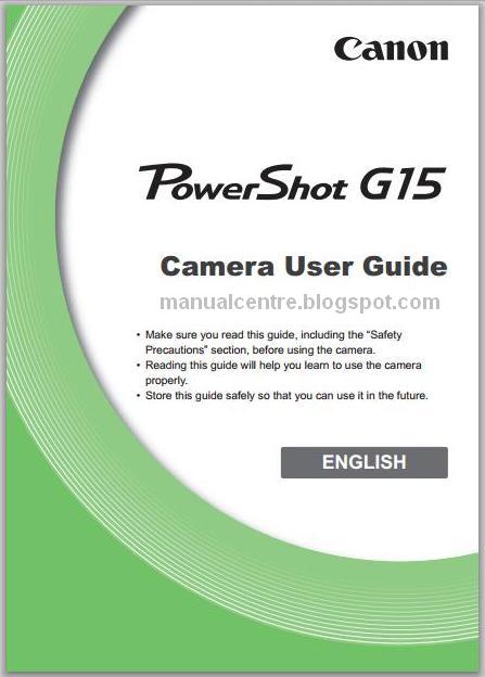 Canon PowerShot G15 Manual Cover