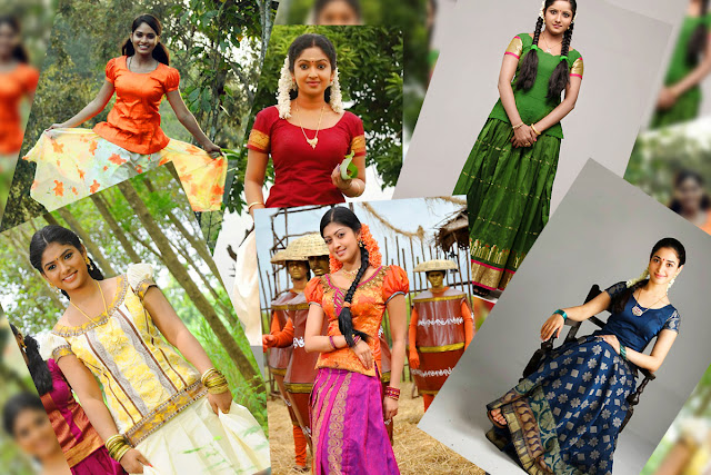 SOUTH INDIAN VILLAGE TRADITIONAL DRESS BLOUSE AND LONG SKIRT GIRLS ...