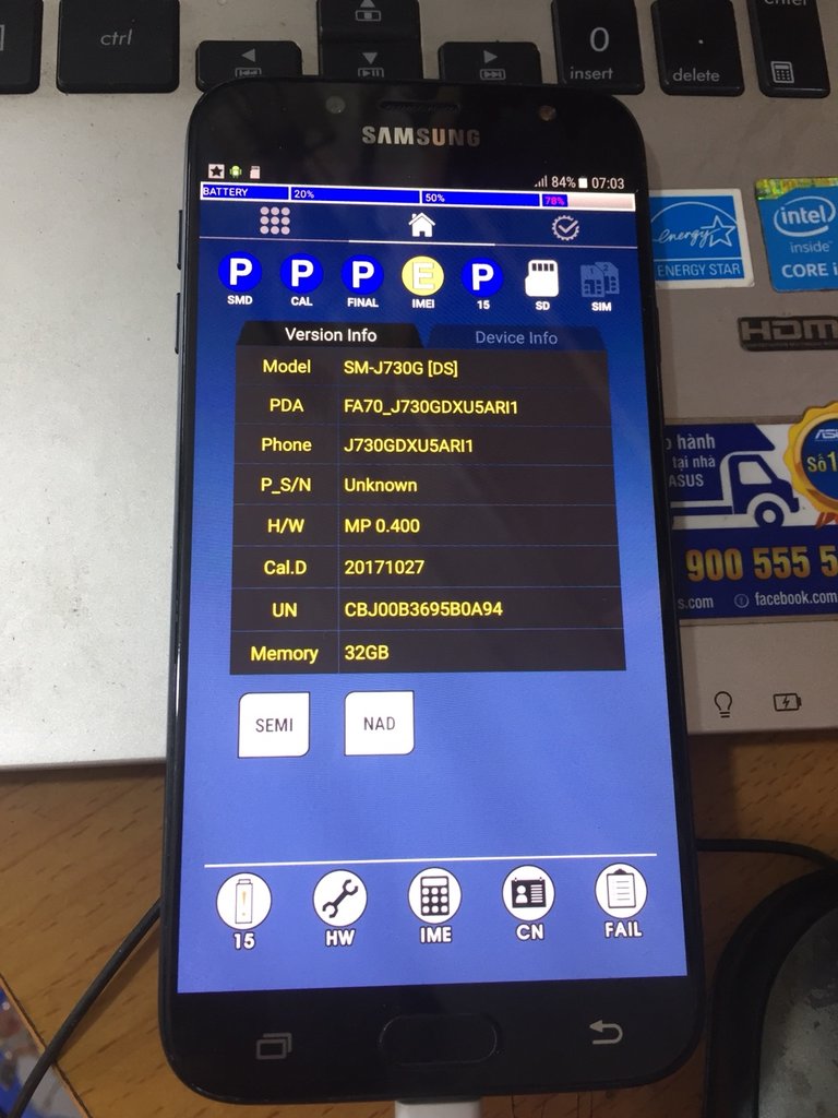 Combination Samsung Galaxy J7 Pro SMJ730G U5 Mobile Software