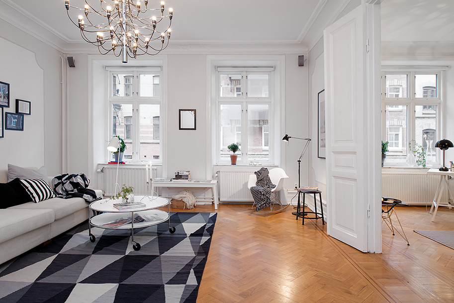 Decoración Fácil: APARTAMENTO ESTILO NORDICO EN BLANCO, NEGRO Y GRIS