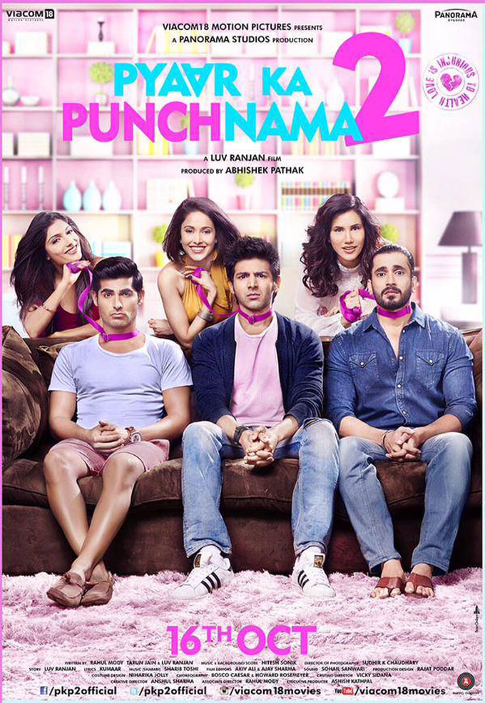full cast and crew of bollywood movie Pyaar Ka Punchnama 2 2015 wiki, Kartik Aaryan, Nushrat Bharucha story, release date, Actress name poster, trailer, Photos, Wallapper