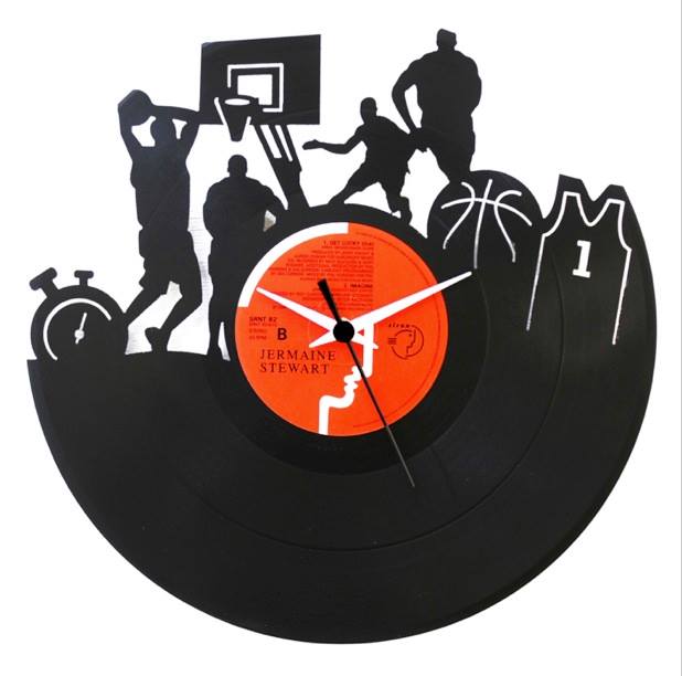 Vinyl Clock Chic, Italian vinyl record clocks Basketball Vinyl Clock